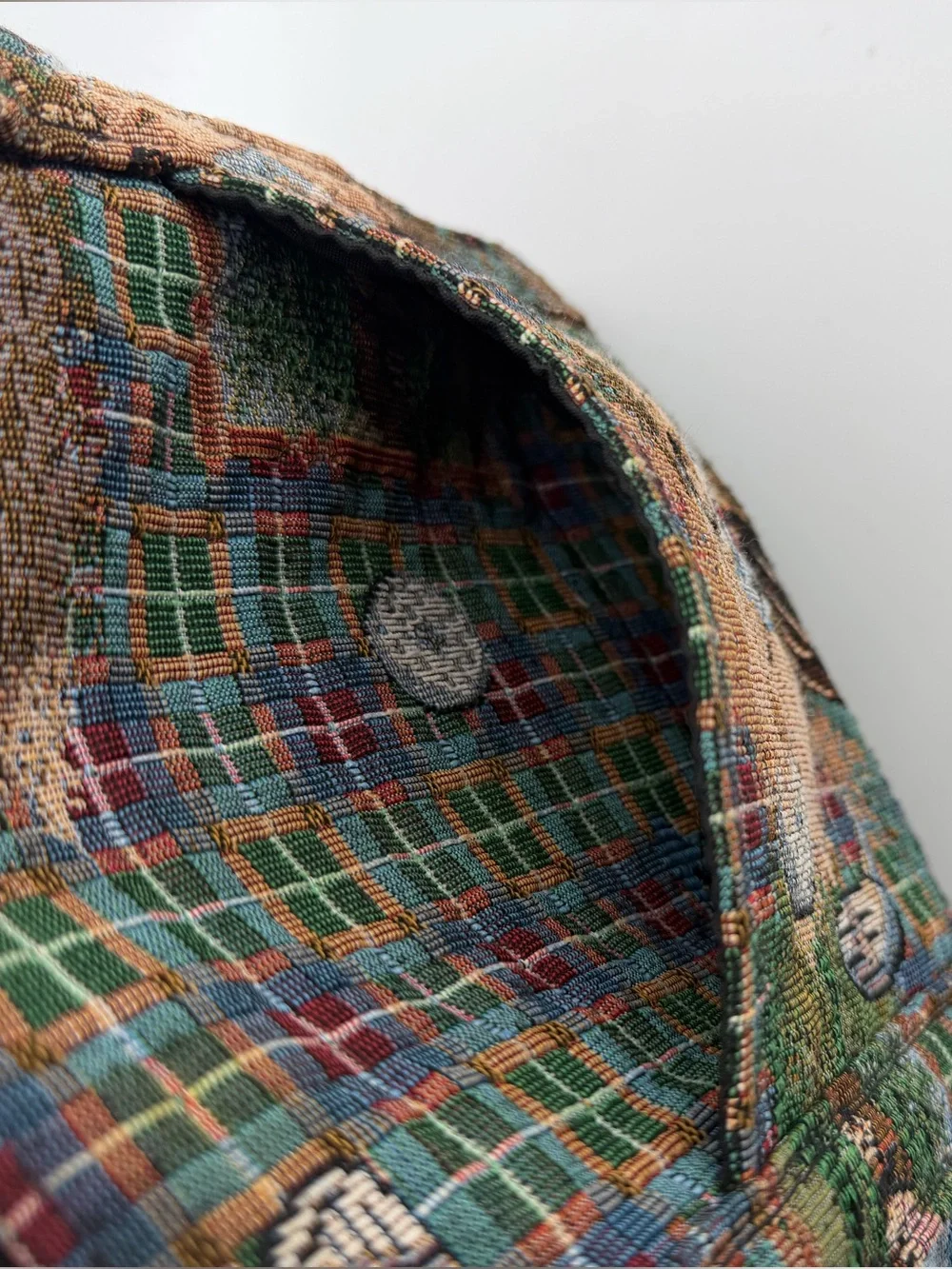 Vtg 90s Golf Tapestry Tote Bag Woven Country Club Shoulder Purse 15x11x4.5 Strap